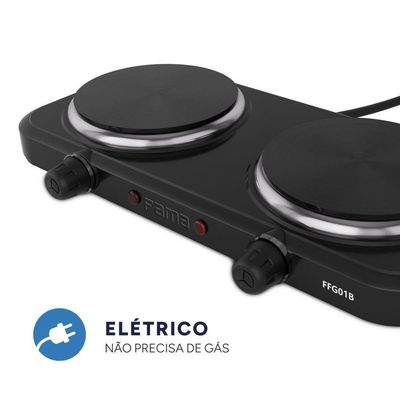 Fogão Elétrico 2 Bocas Britânia FFG01B Mesa Ferro Fundido Preto 220V