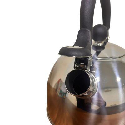 Chaleira com Apito 2L Aço Inox Cromada Cabo Nylon Fogão Inox Mor