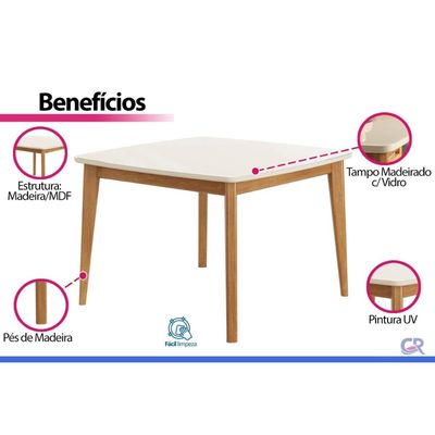 Mesa Jantar Condessa 160cm + 6Cadeiras Lady Eucalipto Nesher