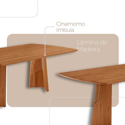 Sala de Jantar Mesa Florida 220cm Tampo Laminado Barril e 8 Cadeiras Eva Premium Moderna Mobília Star