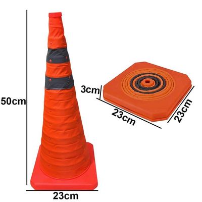 Cone Retratil Sinalizador SU-CONE3-1 Portátil Refletivo Laranja Leva Pro Pet 23CM 22 Unidades