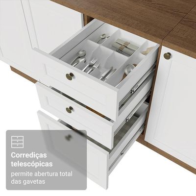 Armário De Cozinha Compacta 180 Cm Rustic-branco Vik Madesa 04 Rustic-branco