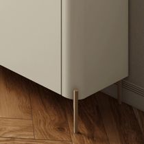 Balcão Buffet Bend 180cm em MDF 4 Portas Louro Luna com Pés Metálicos Marin