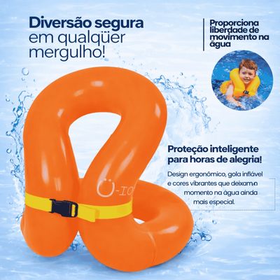 Boia Colete Inflável Infantil Ajustável Piscina Praia Verão