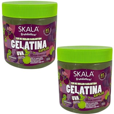 Kit 2 Gelatina Capilar Uva Skala Proteção Térmica 550g