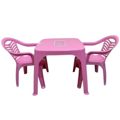 Mesa Infantil Rosa + 02 Cadeira Infantil Plasnorthon Kit