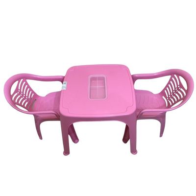 Mesa Infantil Rosa + 02 Cadeira Infantil Plasnorthon Kit