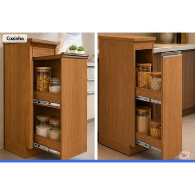 Balcão Cozinha Modulado Porta Condimento 20cm Liga Canela Kappesberg