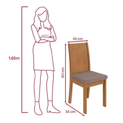 Conjunto Sala de Jantar Mesa Redonda Celebrare 100cm Tampo Vidro e 4 Cadeiras Athenas Suede Bege
