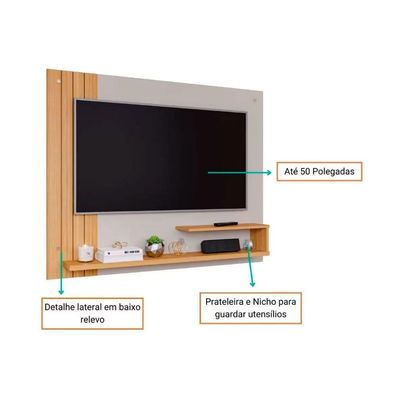 Painel Sala Estar p/ TV 50 Pol Dunas 135cm Cinamomo Permóbili