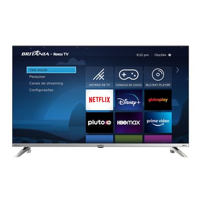 Smart TV 40” Britânia BTV40G7PR2CSBLF Roku TV LED Dolby Audio Bivolt