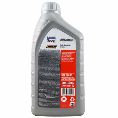 Óleo Lubrificante do Motor Mobil Super 3000X5 100% Sintético 5W40 API SN 1L