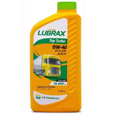 Óleo Lubrificante do Motor Lubrax Top Turbo 15W40 API CI-4/SL ACEA E7 Petrobras 1L