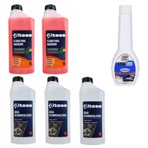 Combo 2 Litros Aditivo Rosa Concentrado + 3 Litros de Água Desmineralizada Altese + 1 Limpa Radiador Orbi 200ml