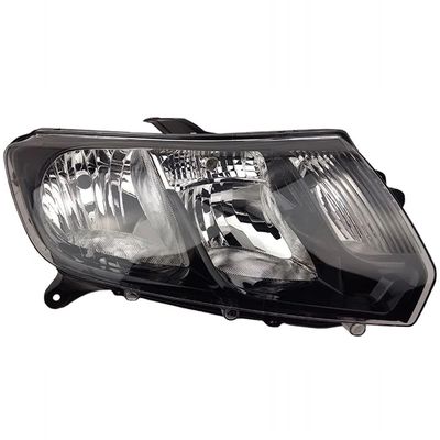 Farol Principal Foco Duplo Máscara Negra Friso Preto Lado Direito Logan e Sandero 2014 até 2019
