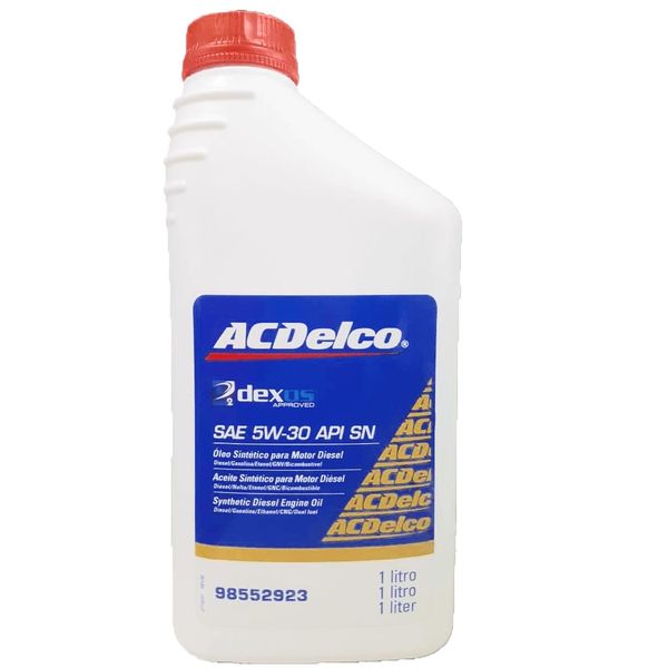 Óleo Lubrificante do Motor ACDelco Dexos2 SAE 5W30 API SN 100% Sintético Diesel 1L