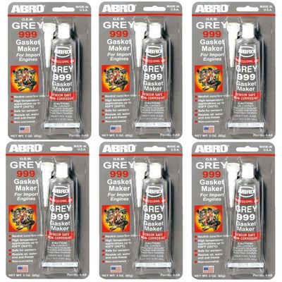 Kit 6 Tubos de Cola Silicone Grey 999 Abro 85g