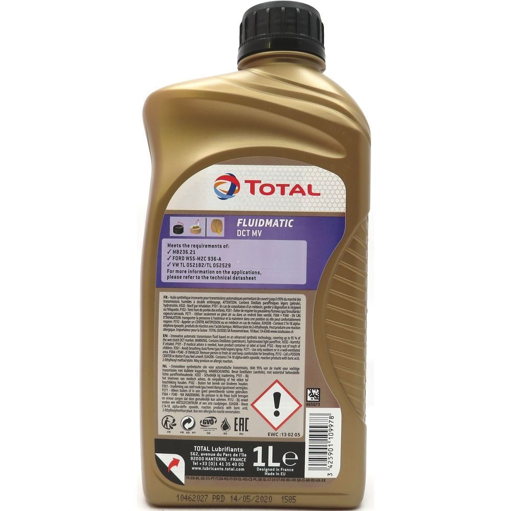 Óleo para Transmissão Automática para Transmissões de Dupla Embreagem Total Fluidmatic DCT MV 1L