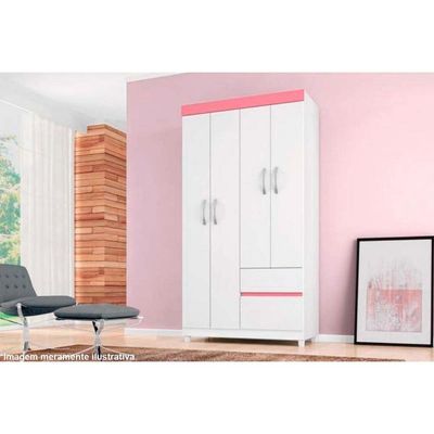 Guarda Roupa 4 Portas 2 Gv Lotus Demóbile Off White