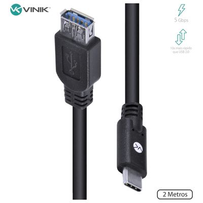 Cabo USB Tipo C para Extensor USB a Femea V3.2 GEN1 5GBPS 2 Metros - C32UAF-2