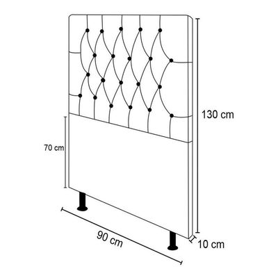 Cabeceira Cama Box Solteiro 90cm Diamante D10 Suede Cinza