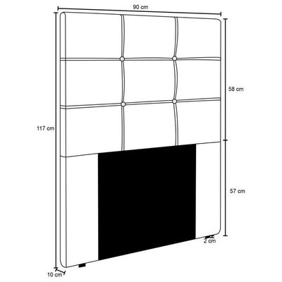 Cabeceira Cama Box Solteiro 90cm D10 Esmeralda Corano Branco