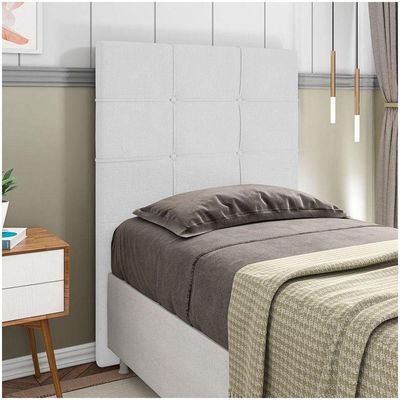 Cabeceira Cama Box Solteiro 90cm D10 Esmeralda Corano Branco