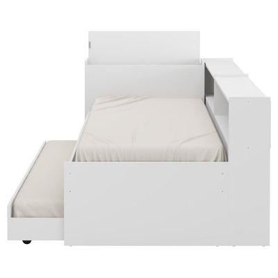 Bicama com Prateleira e Baú para Colchão 190cmx80cm Branca