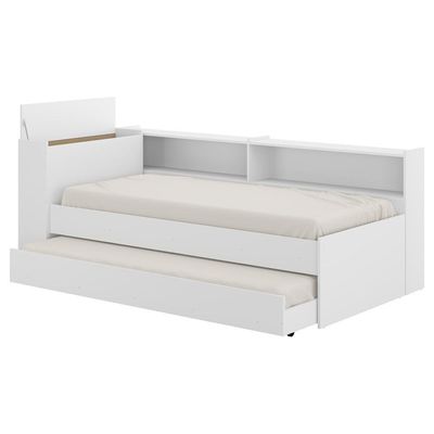 Bicama com Prateleira e Baú para Colchão 190cmx80cm Branca
