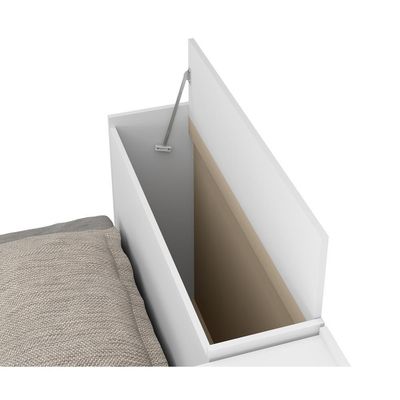 Bicama com Prateleira e Baú para Colchão 190cmx80cm Branca