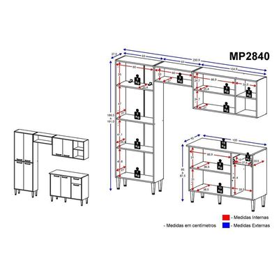 Cozinha Completa Compacta Xangai Plus Multimóveis