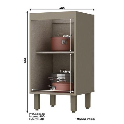 Balcão 01 Porta 40 Cm Connect Henn Duna Com Cristal