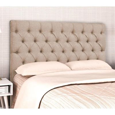 Cabeceira Casal 140Cm Cristal Linho Bege