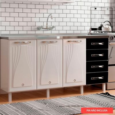 Balcão De Cozinha De Aço Telasul Star New Pto S/tampo P/ Pia