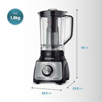 Liquidificador L1100 12 Velocidades 1100w Mondial Preto 220v 220V