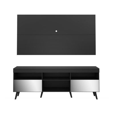 Rack com Painel TV até 65" Espelho e Pés Retrô Multimóveis