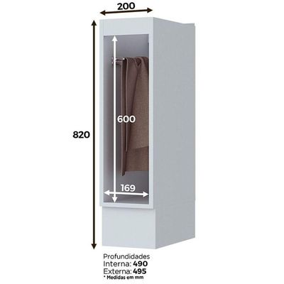 Balcão Porta Toalha 20 Cm Nova York Henn Branco Hp