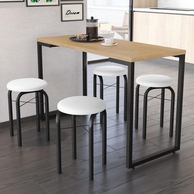Conjunto Mesa De Cozinha 120cm 4 Banquetas Nature