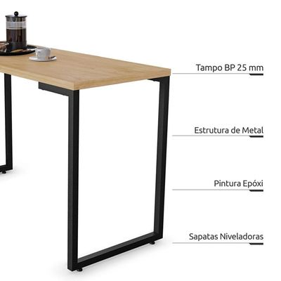 Conjunto Mesa De Cozinha 120cm 2 Banquetas Nature