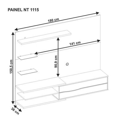 Painel Para Tv Até 60 " Off White E Freijó