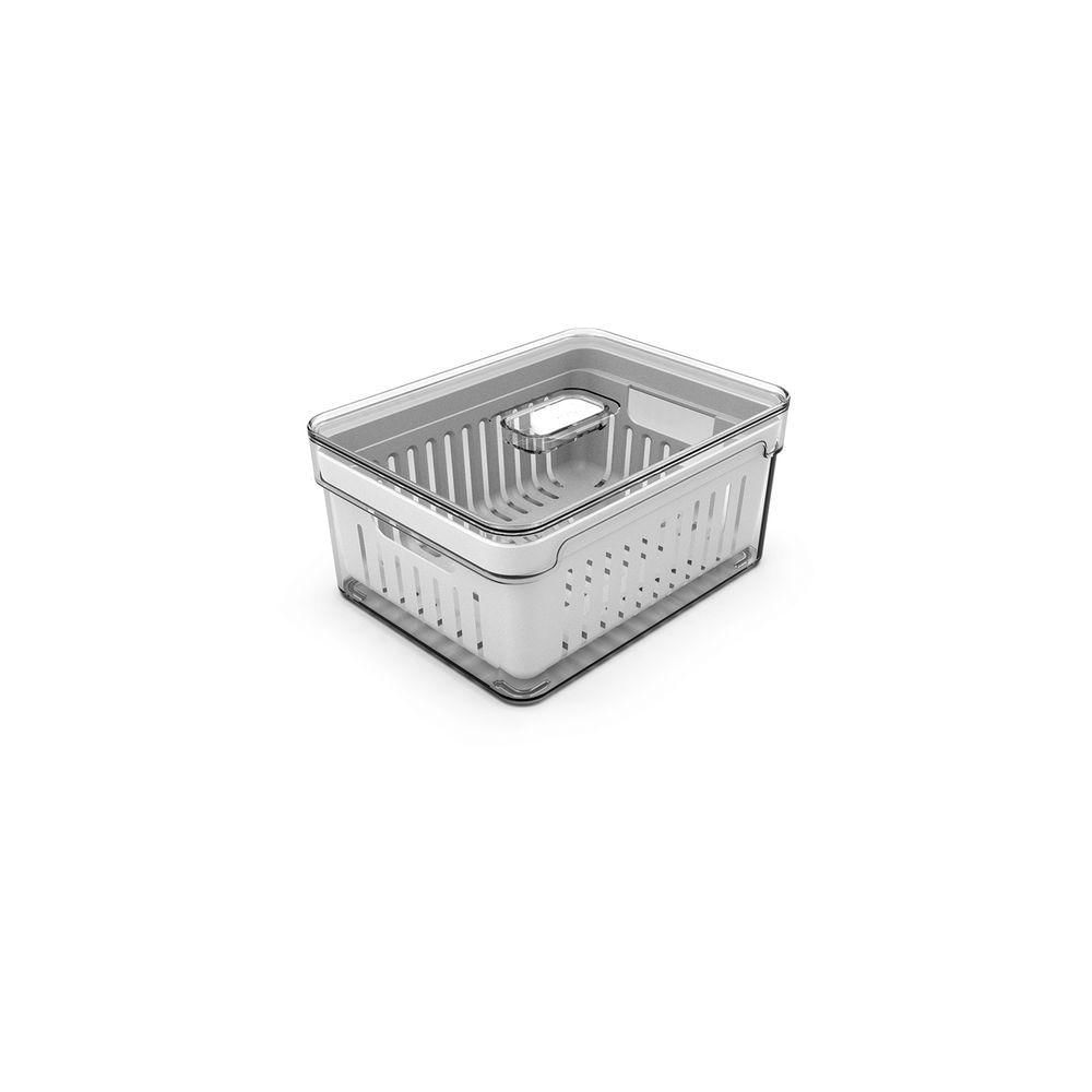 Organizador Ou Clear Fresh Com Cesto 2,2 Litros - Natural