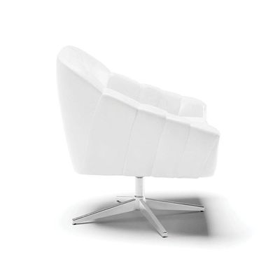 Poltrona Giratória Corano Base Cromada Branco