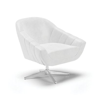 Poltrona Giratória Corano Base Cromada Branco