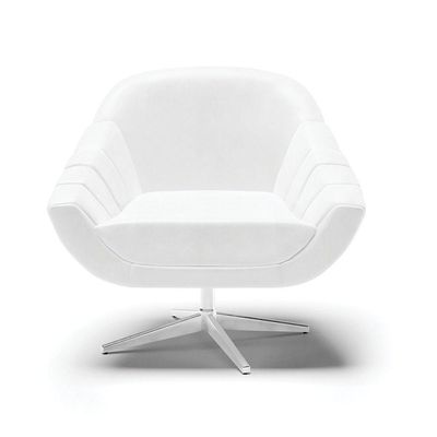 Poltrona Giratória Corano Base Cromada Branco