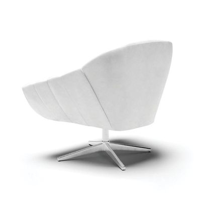 Poltrona Giratória Corano Base Cromada Branco