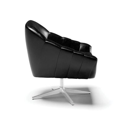 Poltrona Giratória Corano Base Cromada Preto