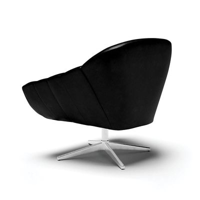 Poltrona Giratória Corano Base Cromada Preto