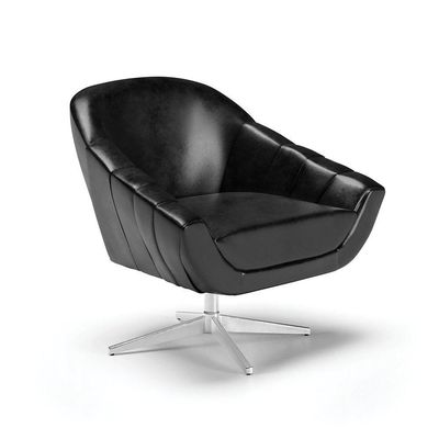 Poltrona Giratória Corano Base Cromada Preto
