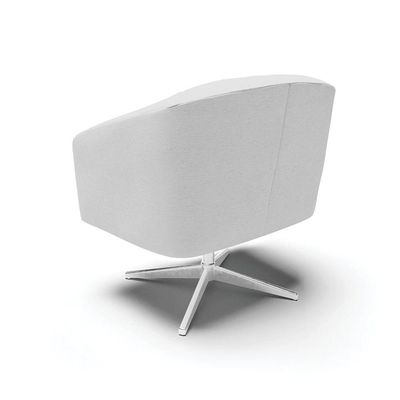 Poltrona Giratória Stella Linho Base Cromada A05 Cinza