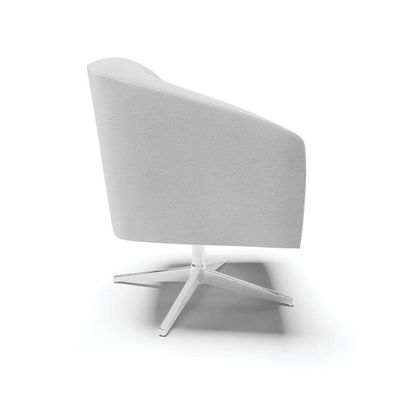 Poltrona Giratória Stella Linho Cinza A05 Base Cromada